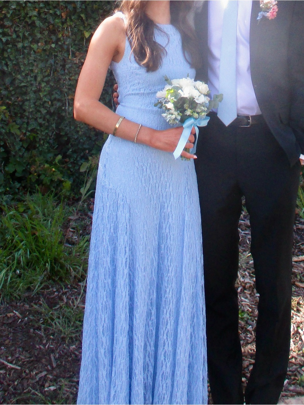Petal & Pup Pale Blue Lace Overlay Maxi Dress Only Worn Once